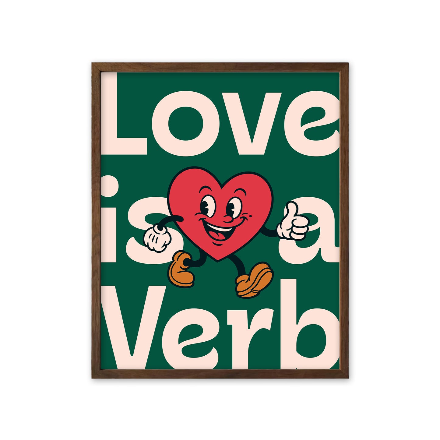 "Love is A Verb" Mascot – Framed Art Print