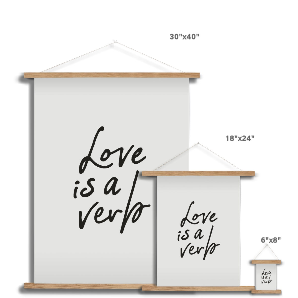 Love is a Verb Fine Art Print with Hanger