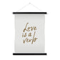 "Love is a Verb" Print on Wooden Hanger
